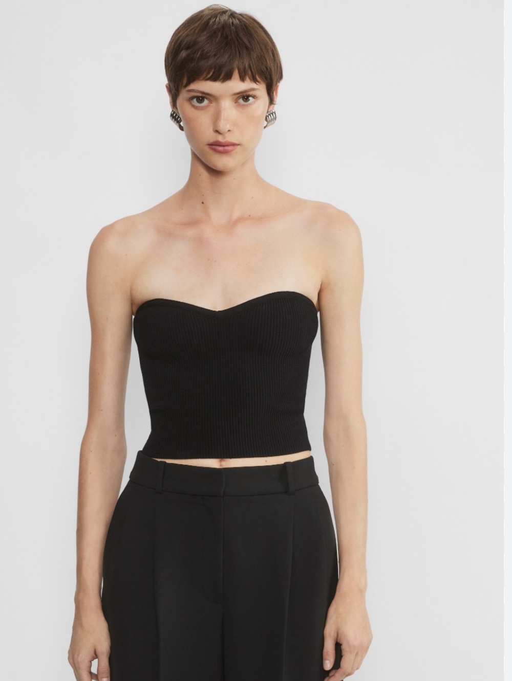 Aritzia Black Sculpt Knit Sweetheart Tube Top